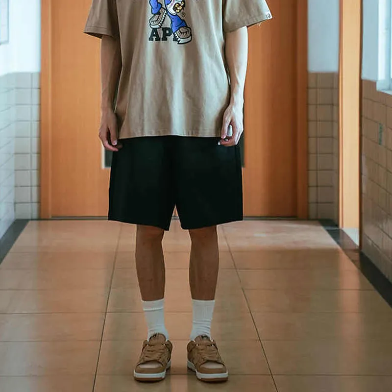A BATHING APE Logo appliqué Drawstring Track Shorts-4