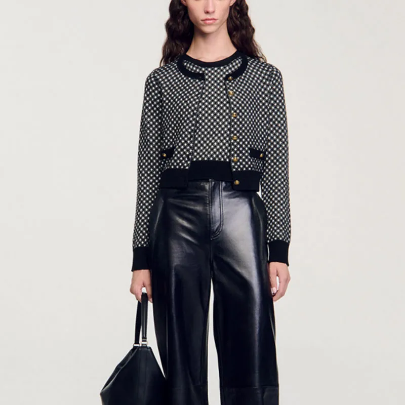 Sandro Shepherd checked Cardigan-1