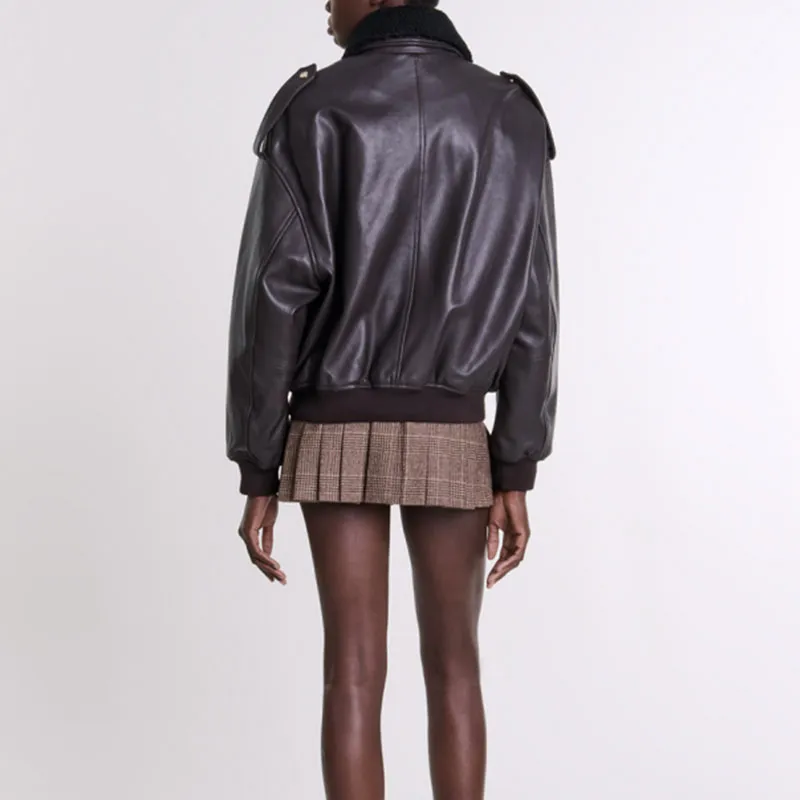 Maje Puffer Jacket Women's Brown-2