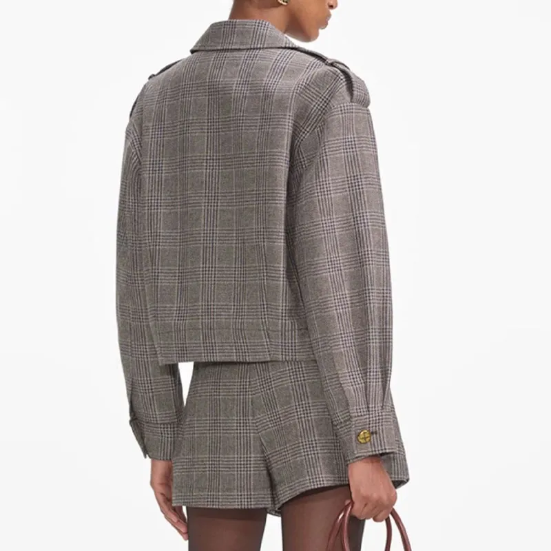 Self portrait Check Jacket-2