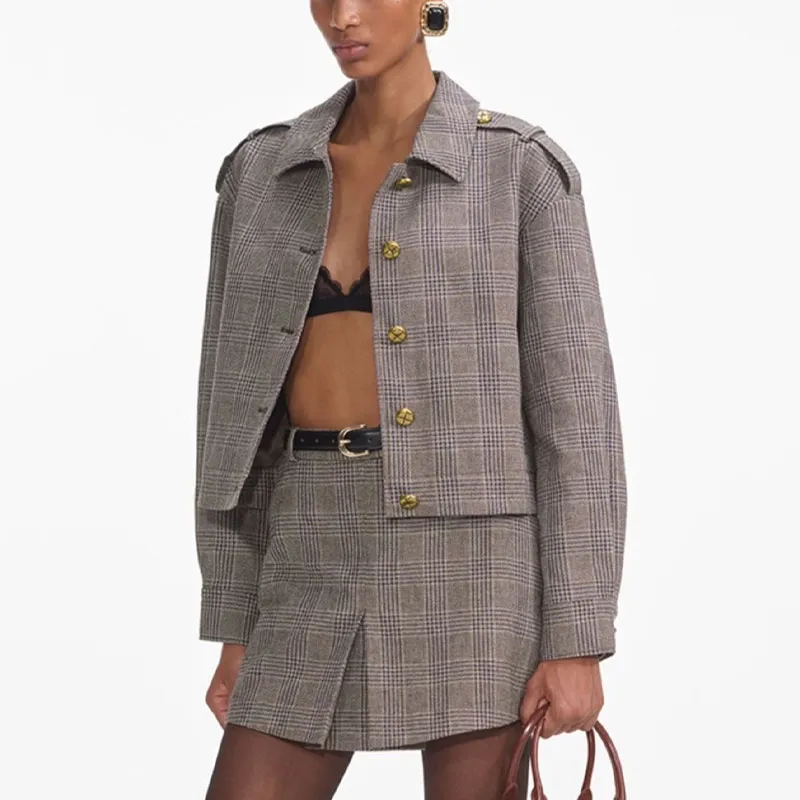 Self portrait Check Jacket-1