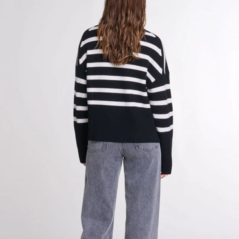 Maje Stripe print High neck Sweater-2