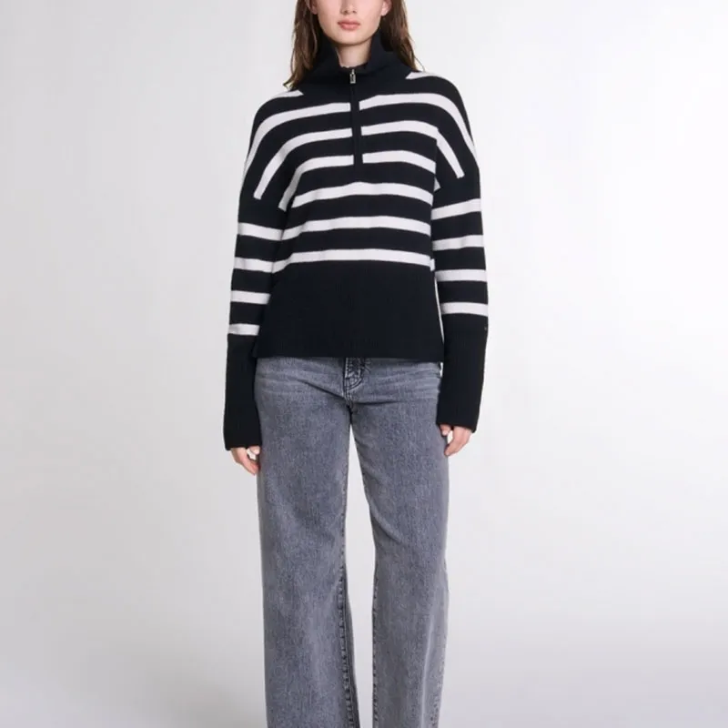 Maje Stripe print High neck Sweater-1