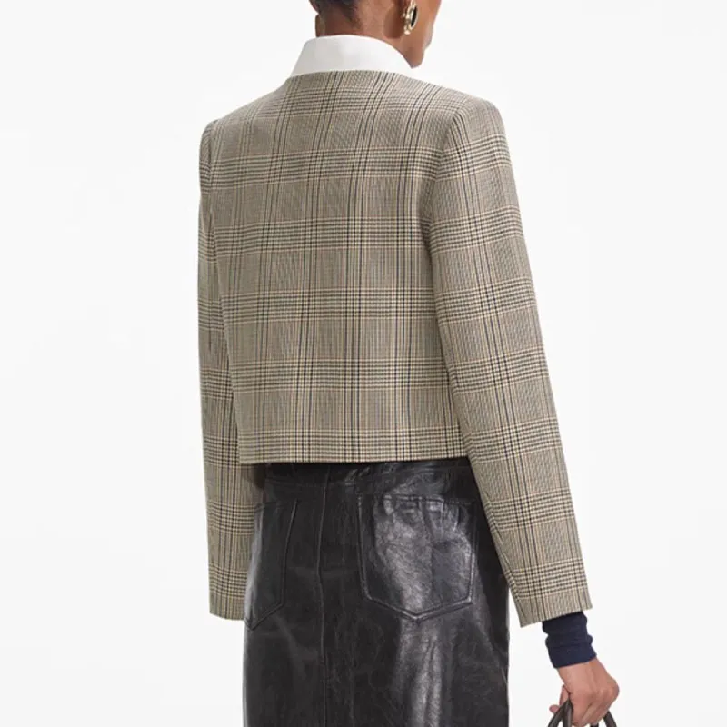 Self-portrait Check Wool Jacket-2