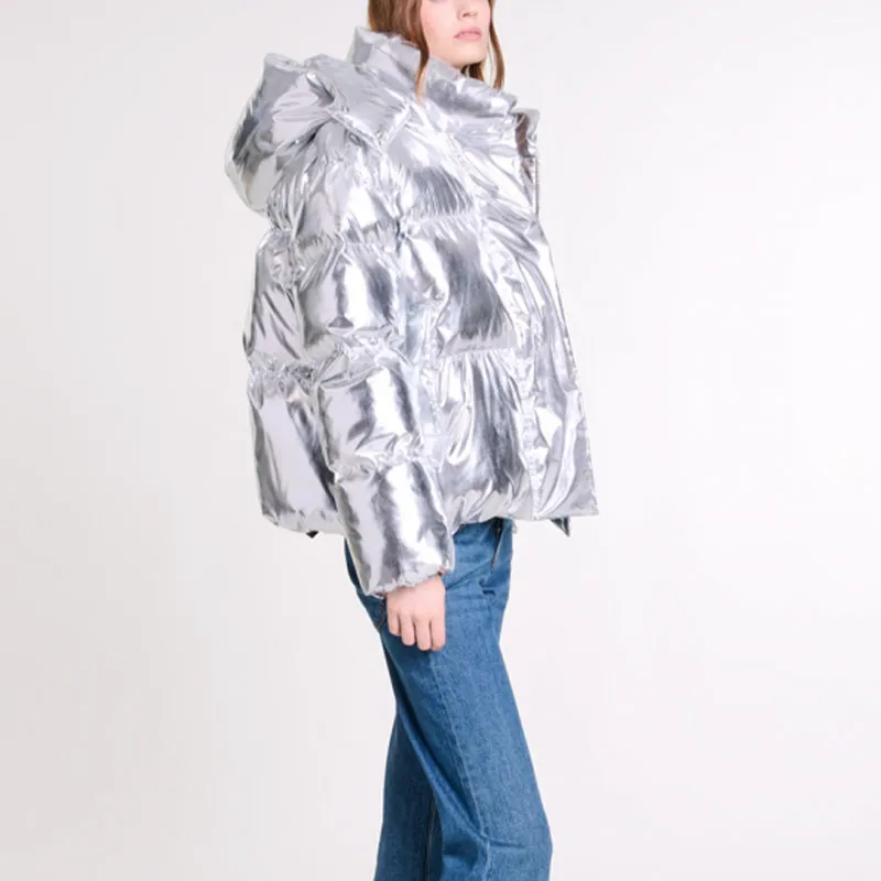 Maje Metallic Puffer Jacket-3