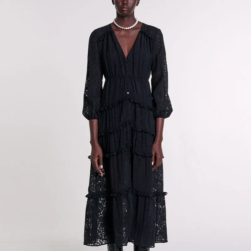 Maje Lace Maxi Dress-1