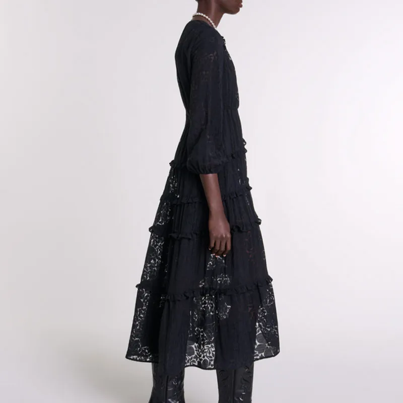 Maje Lace Maxi Dress-3