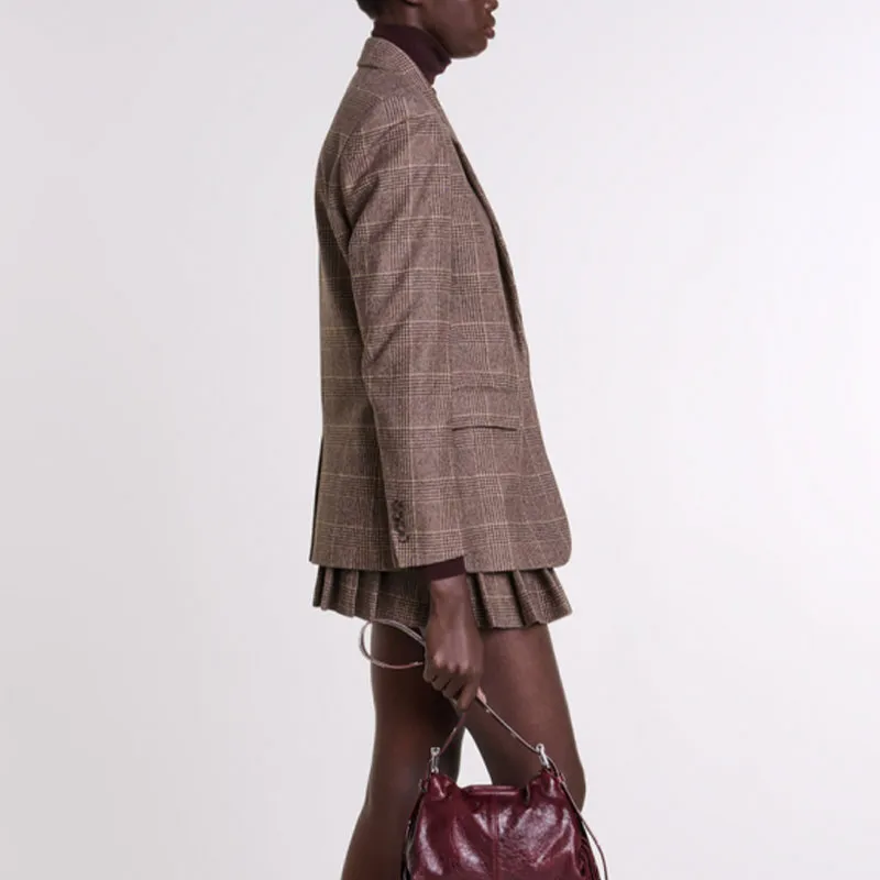 Maje Prince Of Wales check Blazer-3