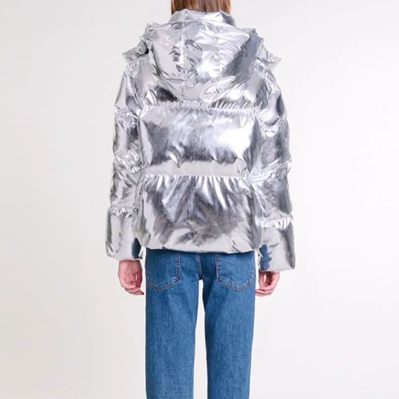 Maje Metallic Puffer Jacket-2