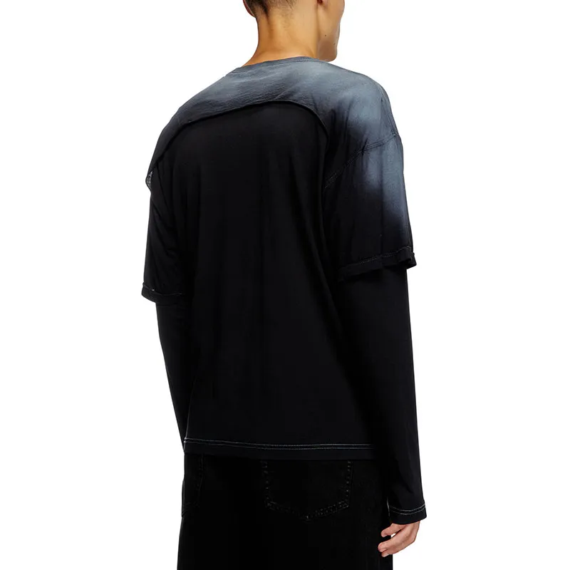 DIESEL Destroyed Layered Long Sleeve T Shirt-3