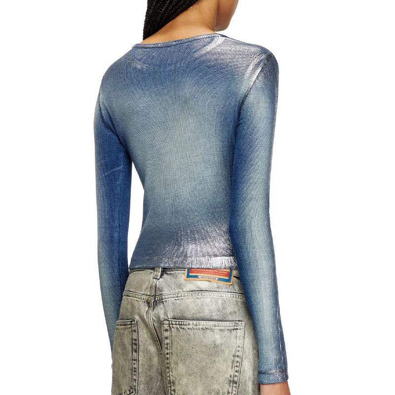DIESEL Faded Metallic Long Sleeved T Shirt-2