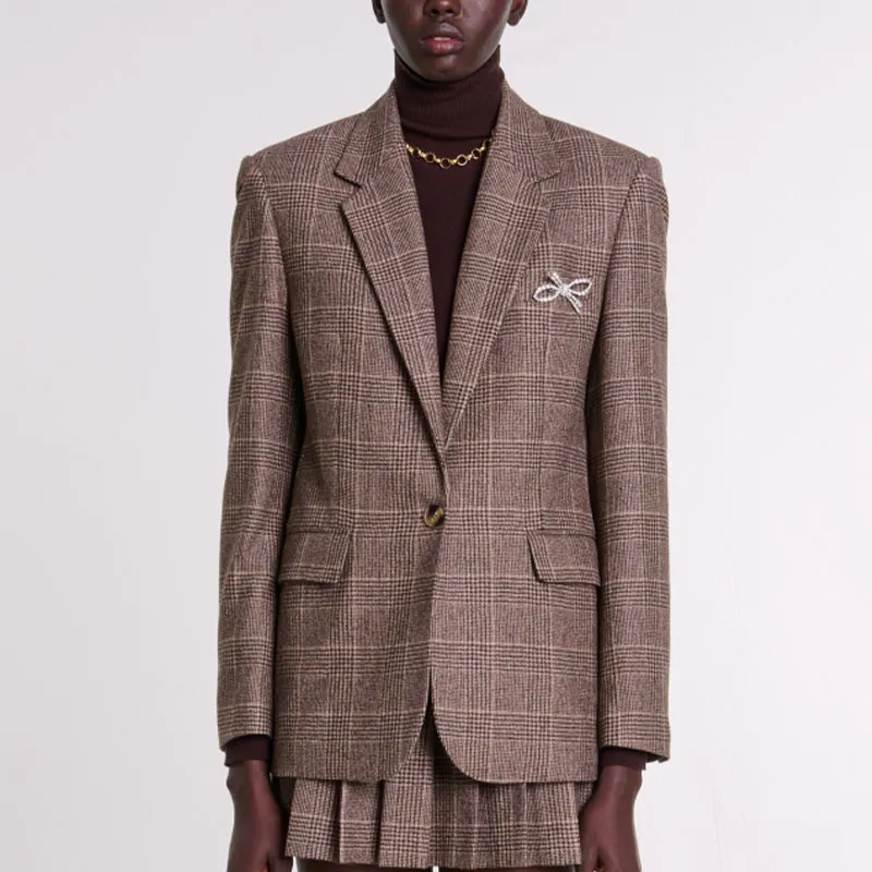 Maje Prince Of Wales check Blazer-1