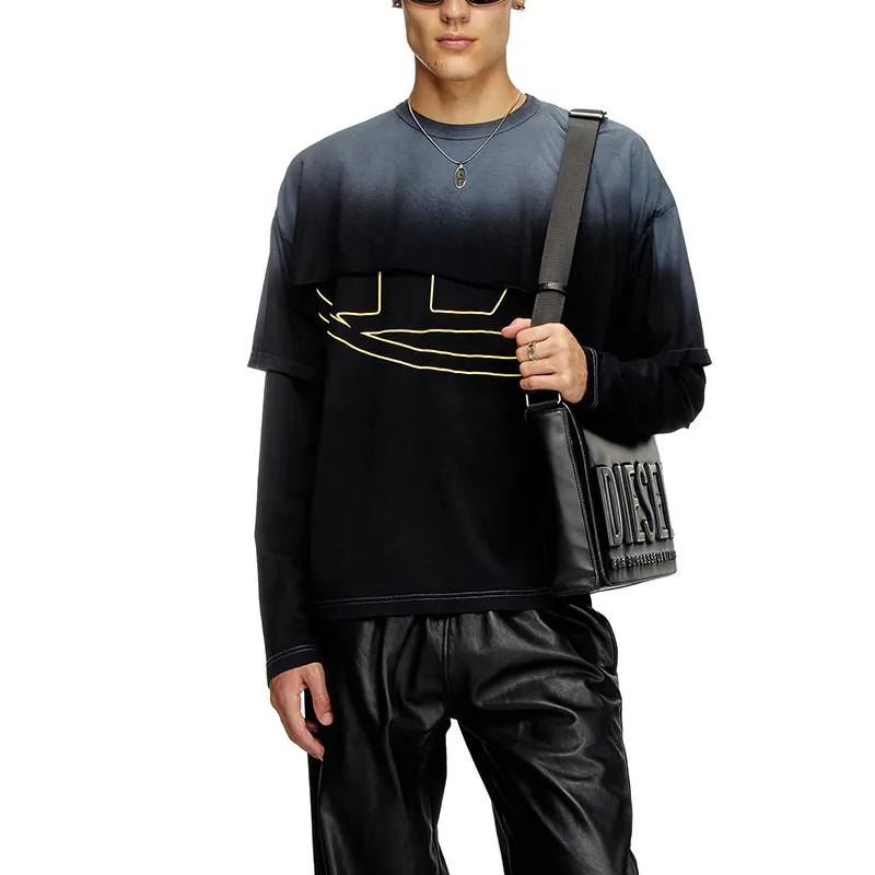 DIESEL Destroyed Layered Long Sleeve T Shirt-1