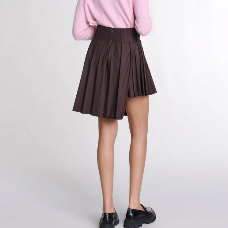 Maje Asymmetrical Pleated Mini Skirt-2