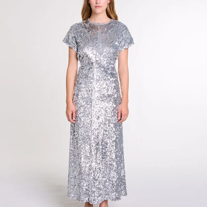 Maje Sequinned Maxi Dress-1