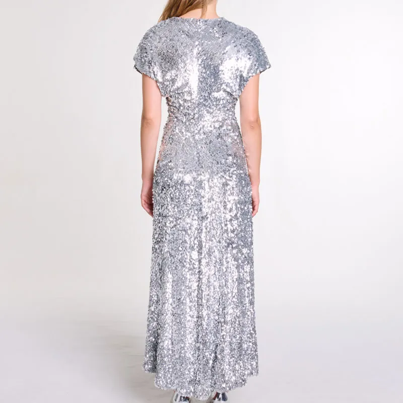 Maje Sequinned Maxi Dress-2
