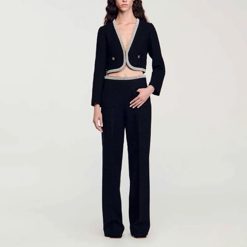 Sandro Tweed Trousers-1