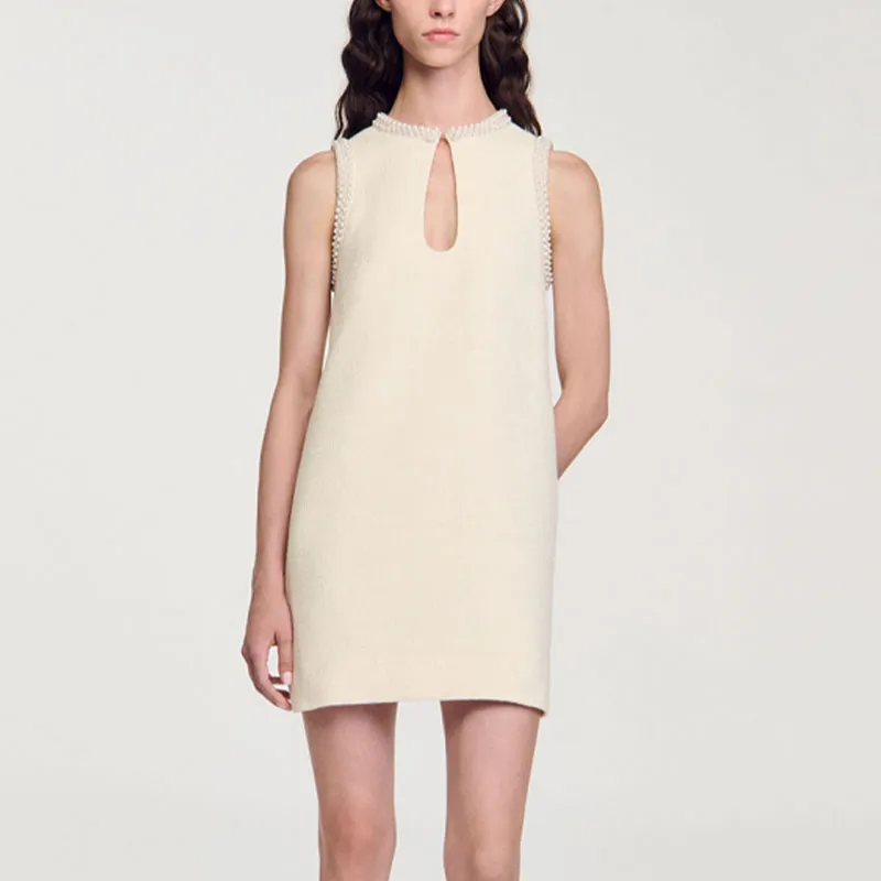 Sandro Pearl embellished Mini Dress-1