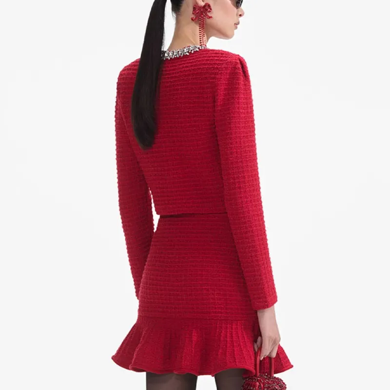 Self-portrait Textured Knit Cardigan-2