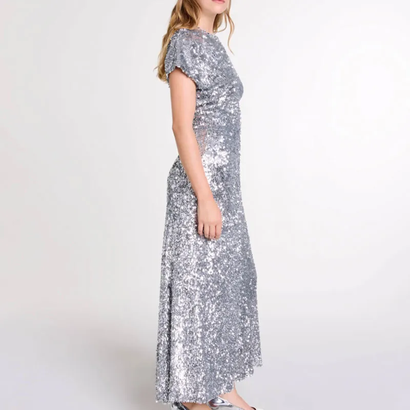 Maje Sequinned Maxi Dress-3