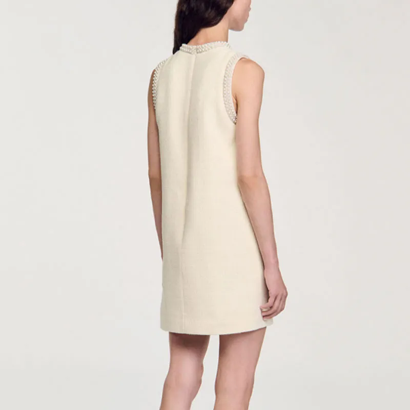 Sandro Pearl embellished Mini Dress-2