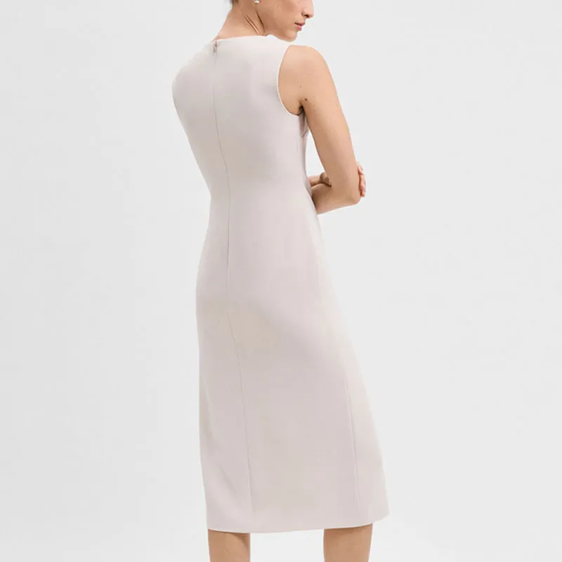 THEORY Sleeveless Dress Women's Rock White-2