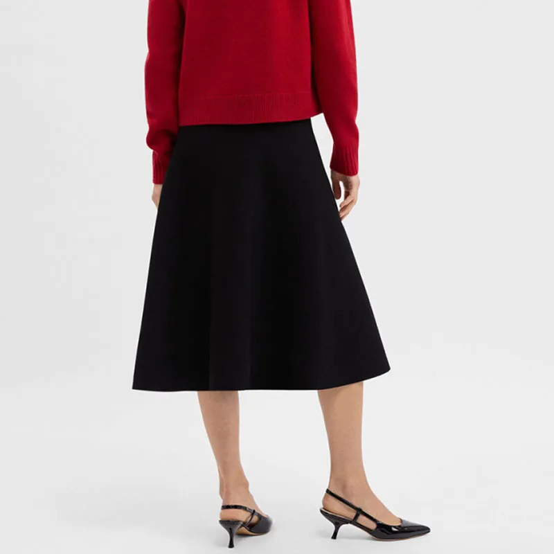 THEORY A Line Elasticated Waistband Skirt-3
