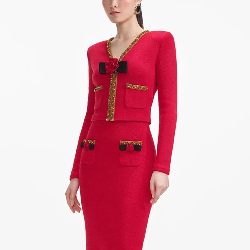 Self portrait Knitted Corsage Jacket-3