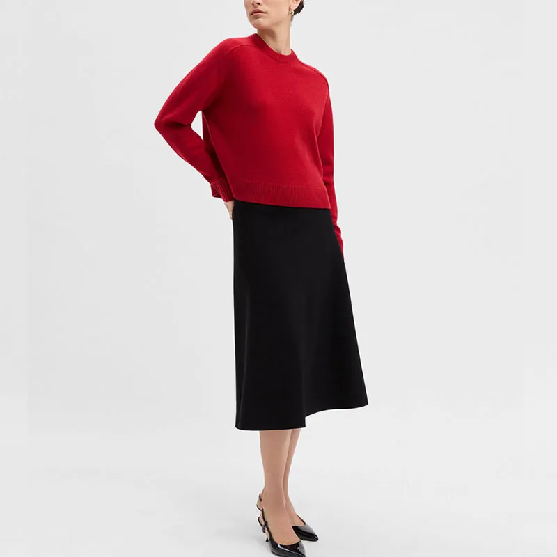 THEORY A Line Elasticated Waistband Skirt-4