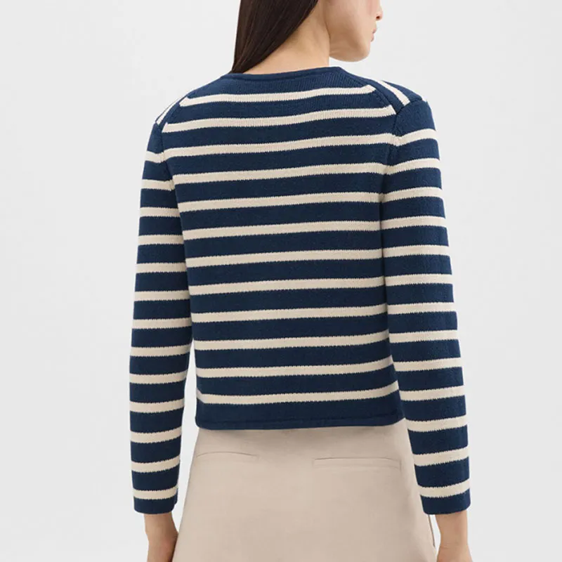 THEORY Stripe Button Up Cardigan-2