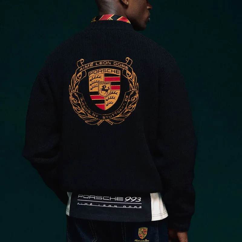 AIME LEON DORE X Porsche 993 Turbo Wreath Full Zip Sweater-2