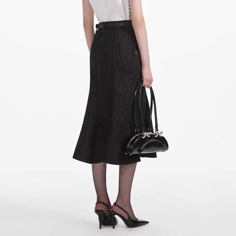 Self portrait Casual Long Skirts Women's Classic Black-2