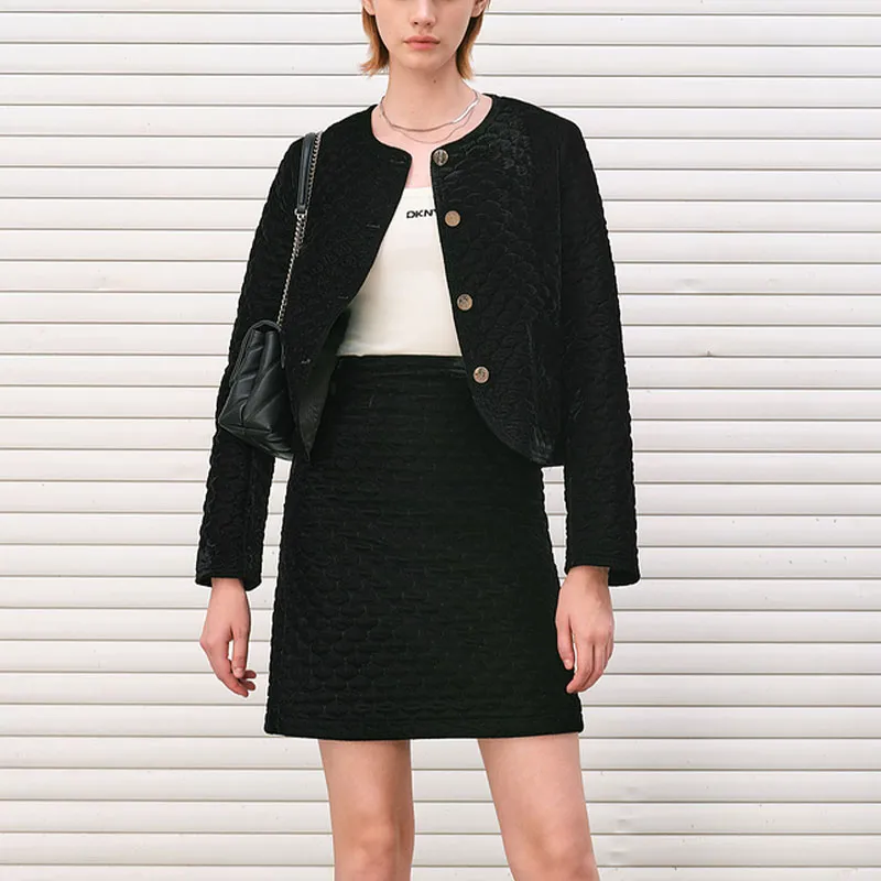 DKNY FW24 Casual Short Skirts Women's Black-1