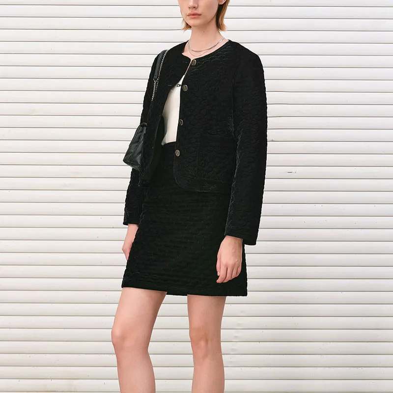DKNY FW24 Casual Short Skirts Women's Black-3