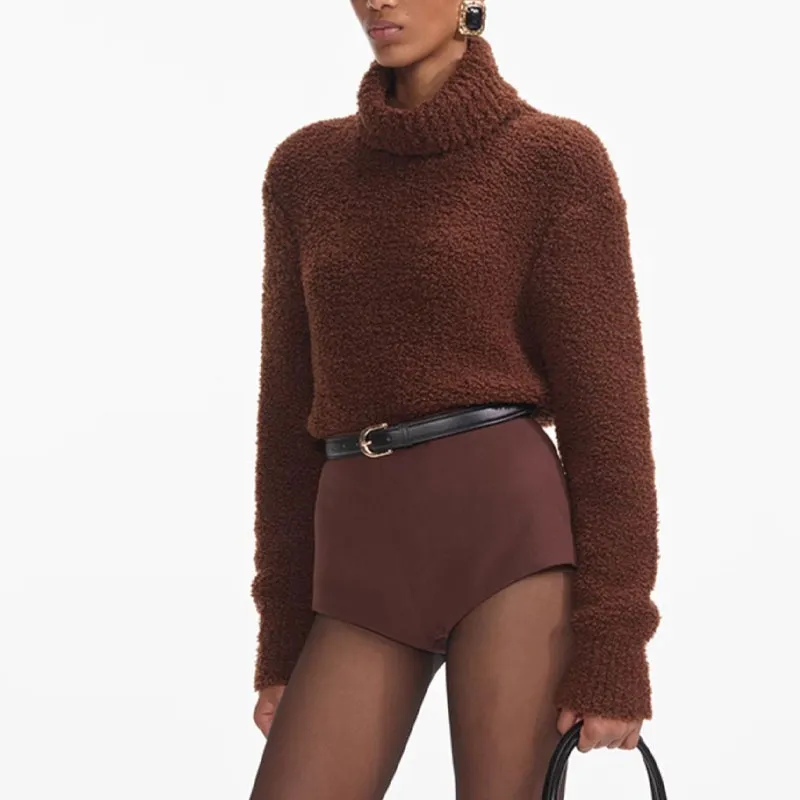 Self portrait Sweater Women's Dark Brown-1