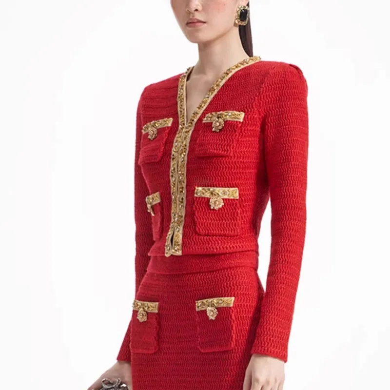 Self portrait New Year Sweater Women's True Red-1
