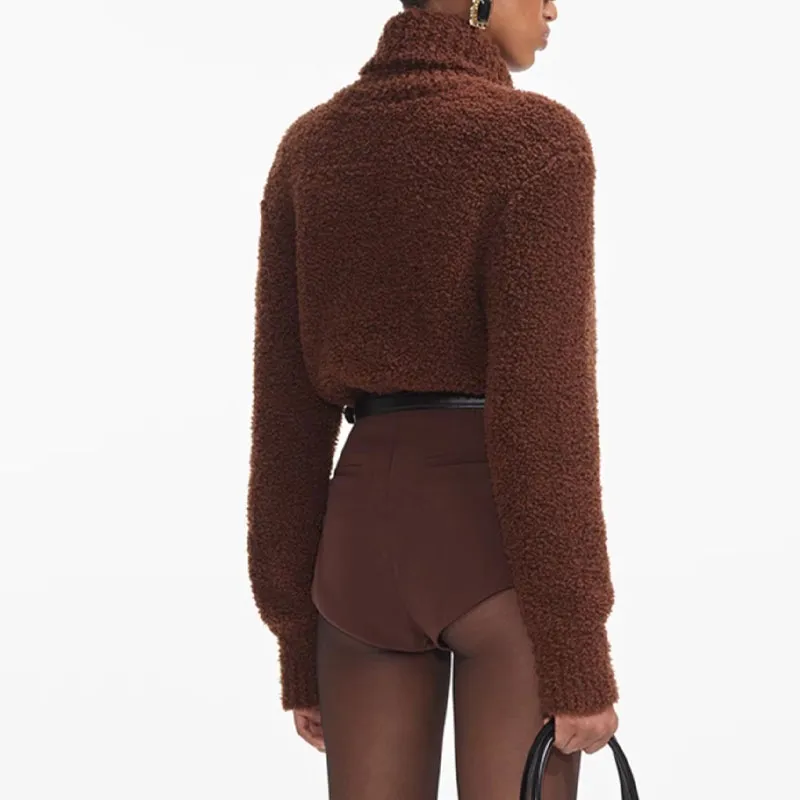 Self portrait Sweater Women's Dark Brown-2