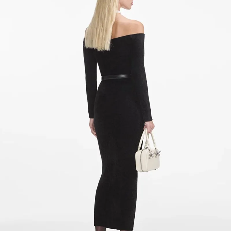 Self portrait Chenille Knit Midi Dress-1