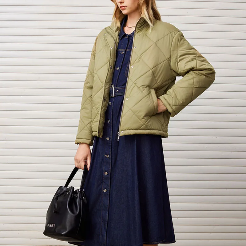 DKNY FW24 Jacket Women's Gray Green-3