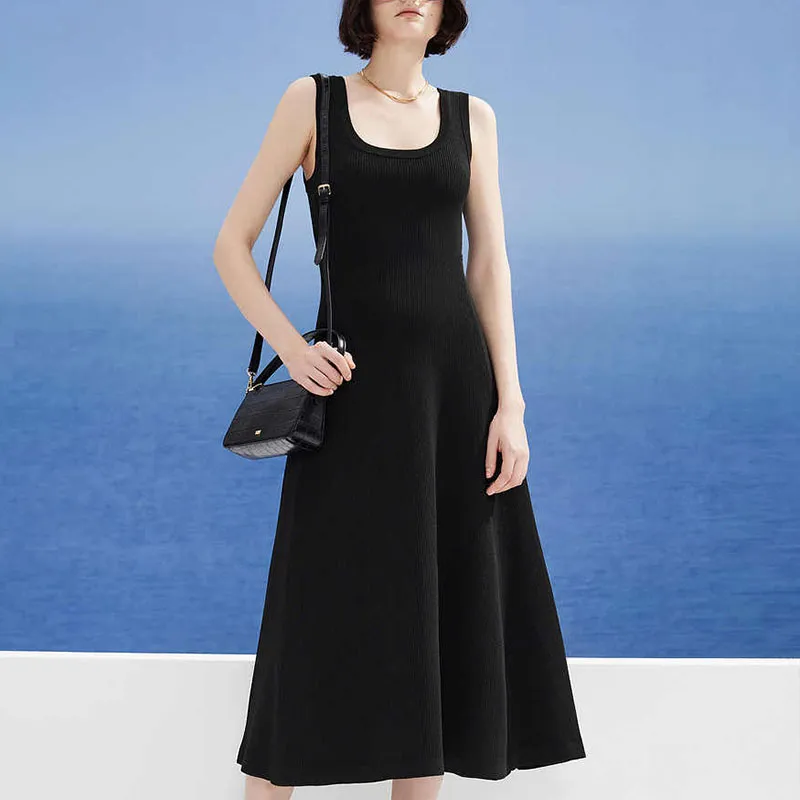 DKNY Sleeveless Dress Women's Black-1