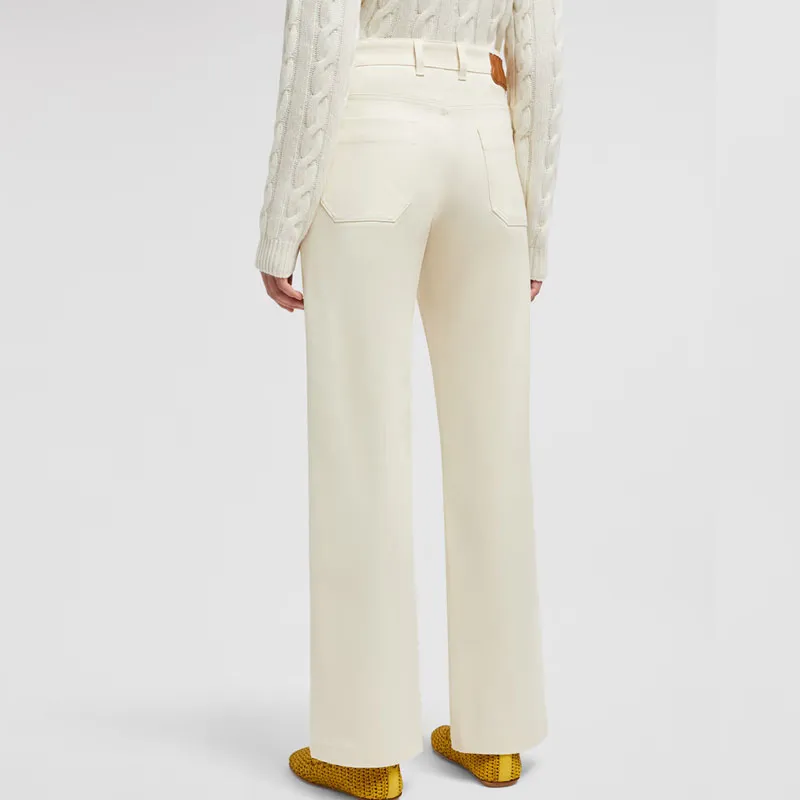 Moncler FW24 Casual Pants Women's Ivory White-2