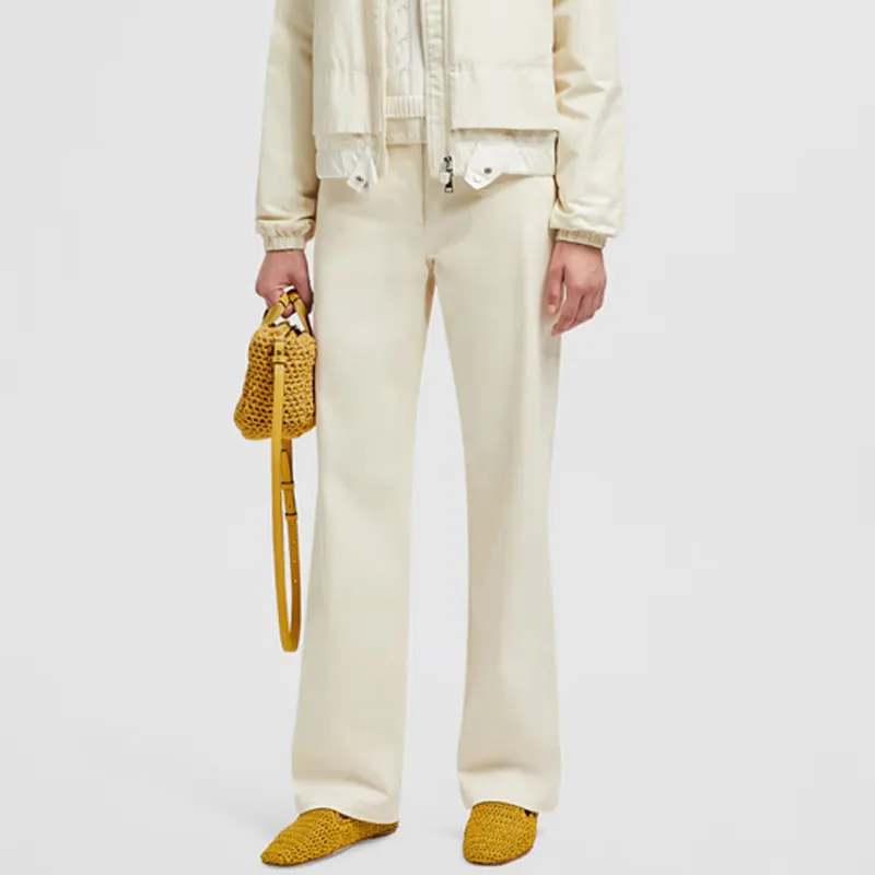 Moncler FW24 Casual Pants Women's Ivory White-3