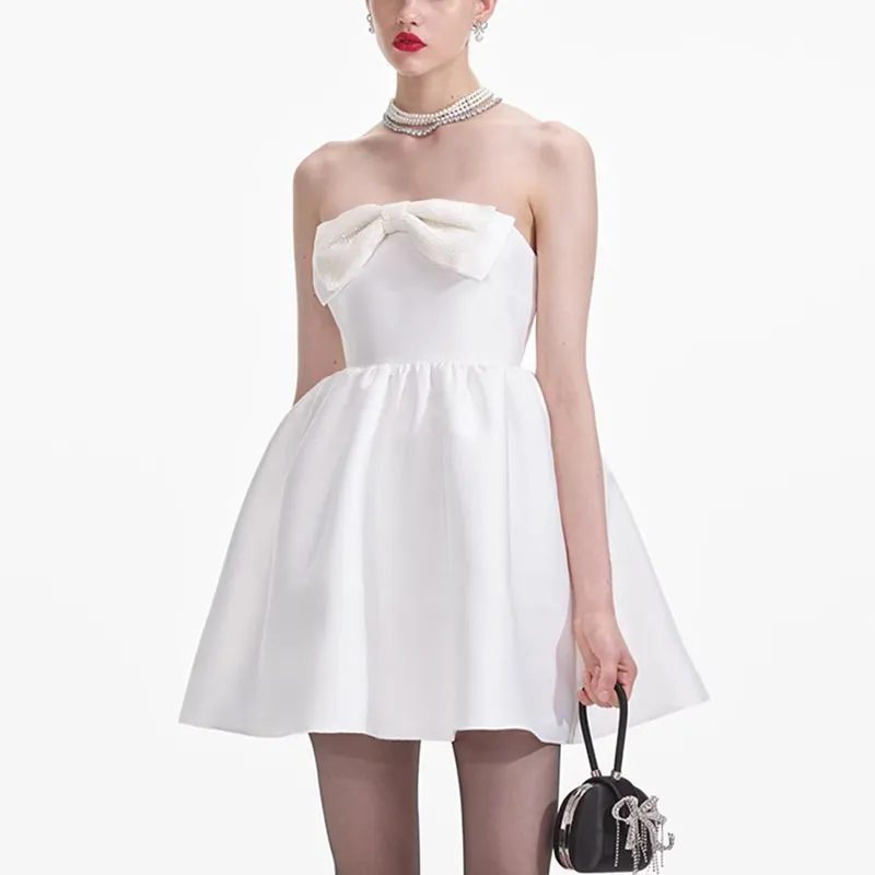 Self-portrait Taffeta Bandeau Mini Dress-3