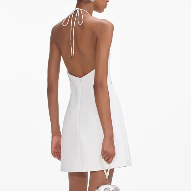 Self portrait Crepe Halter neck Mini Dress-2