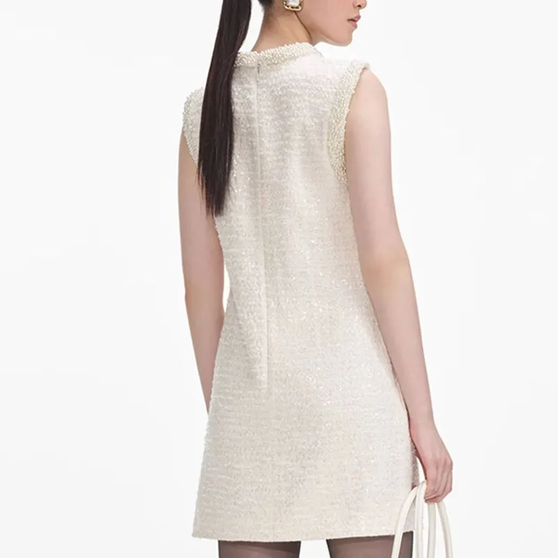 Self portrait Sleeveless Dress Women's Cream White-2