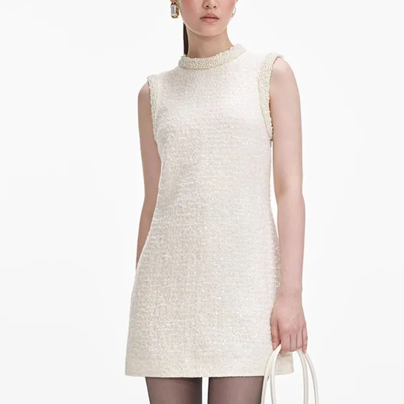 Self portrait Sleeveless Dress Women's Cream White-3