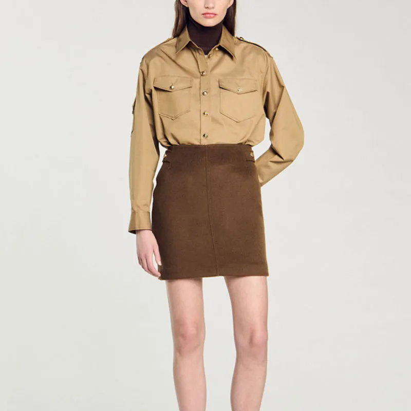 Sandro A line Wool Miniskirt-1