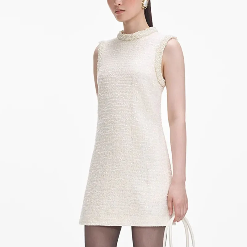 Self portrait Sleeveless Dress Women's Cream White-1