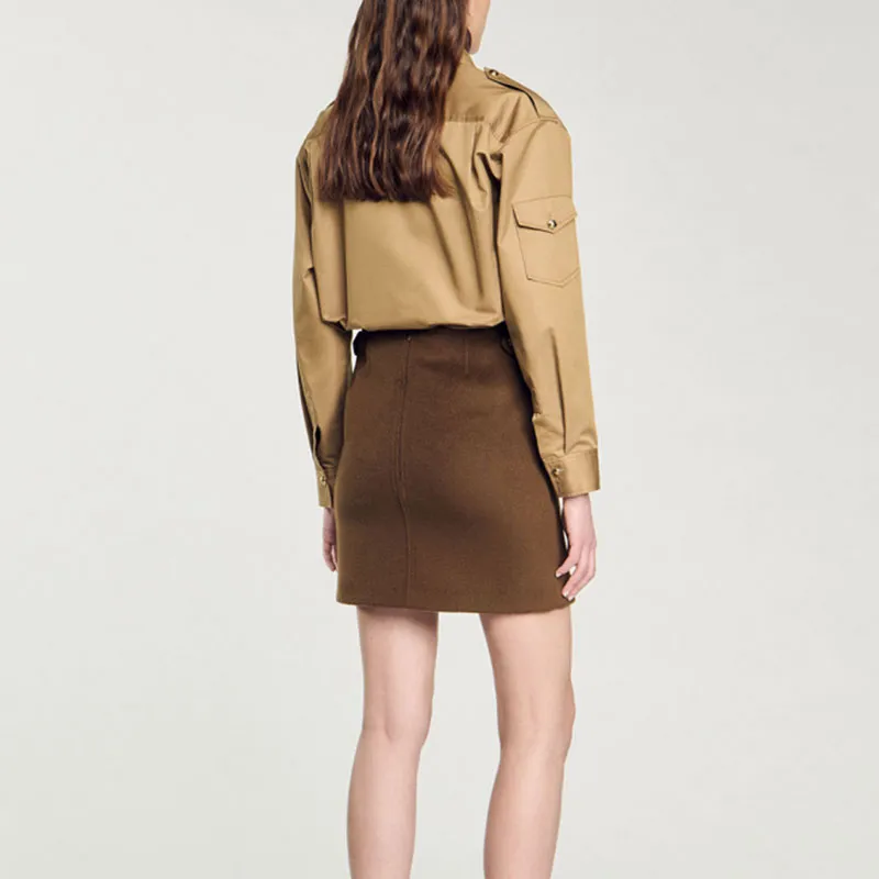 Sandro A line Wool Miniskirt-3