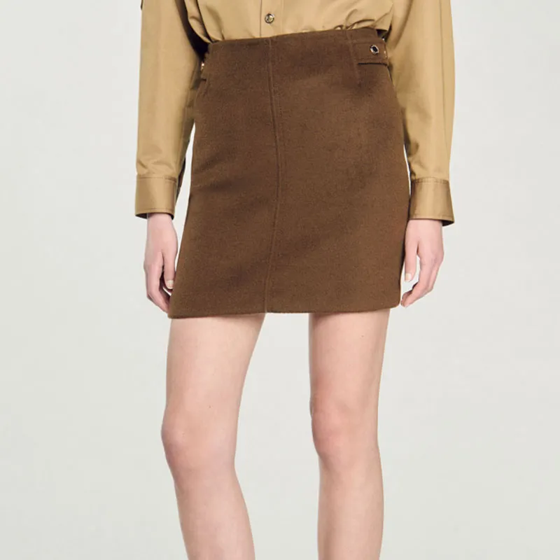Sandro A line Wool Miniskirt-2